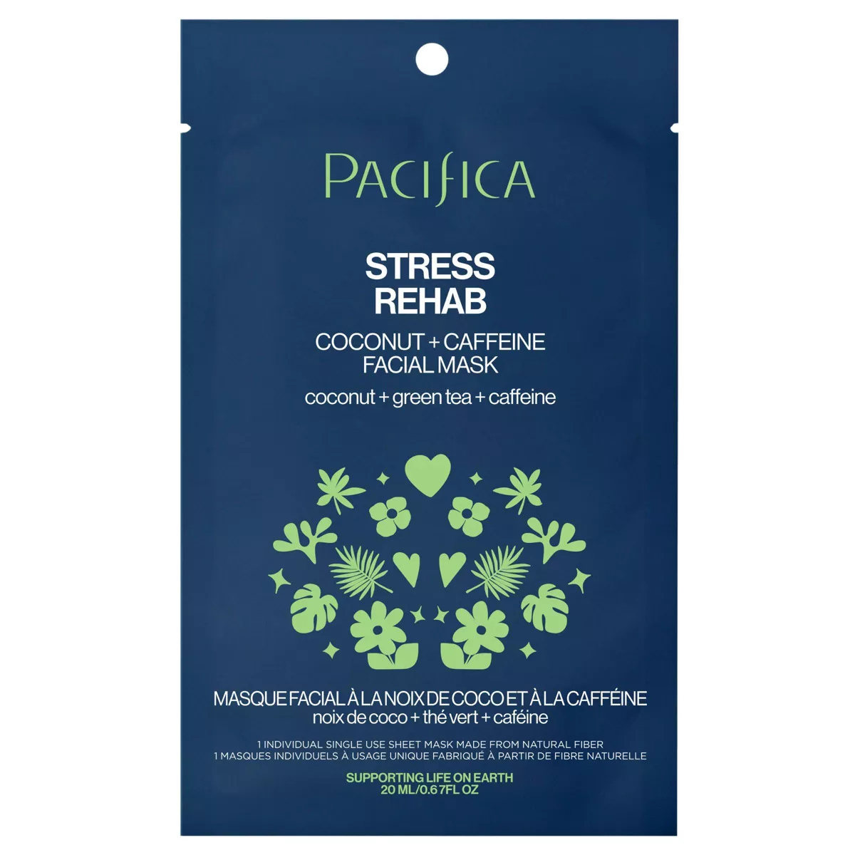Pacifica Stress Rehab Coconut and Caffeine Face Mask - 0.67 fl oz