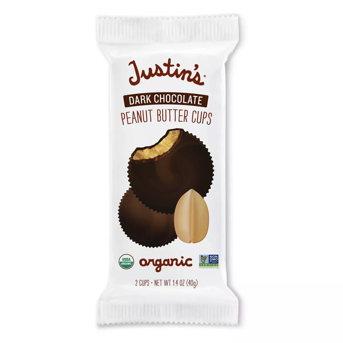 Justin's Organic Dark Chocolate Peanut Butter Cups Candy - 1.4oz